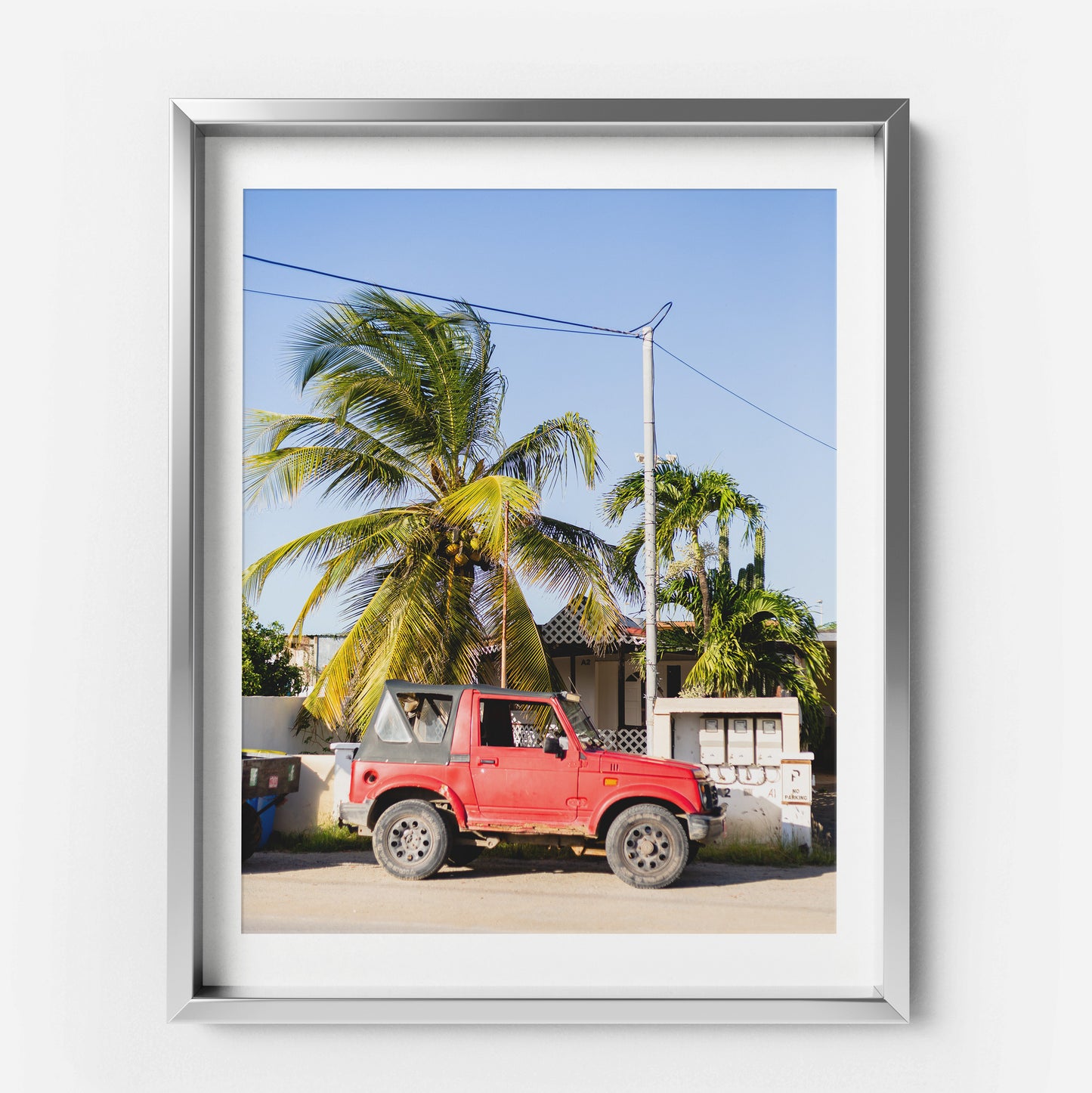 Little Red Jeep At Sunset